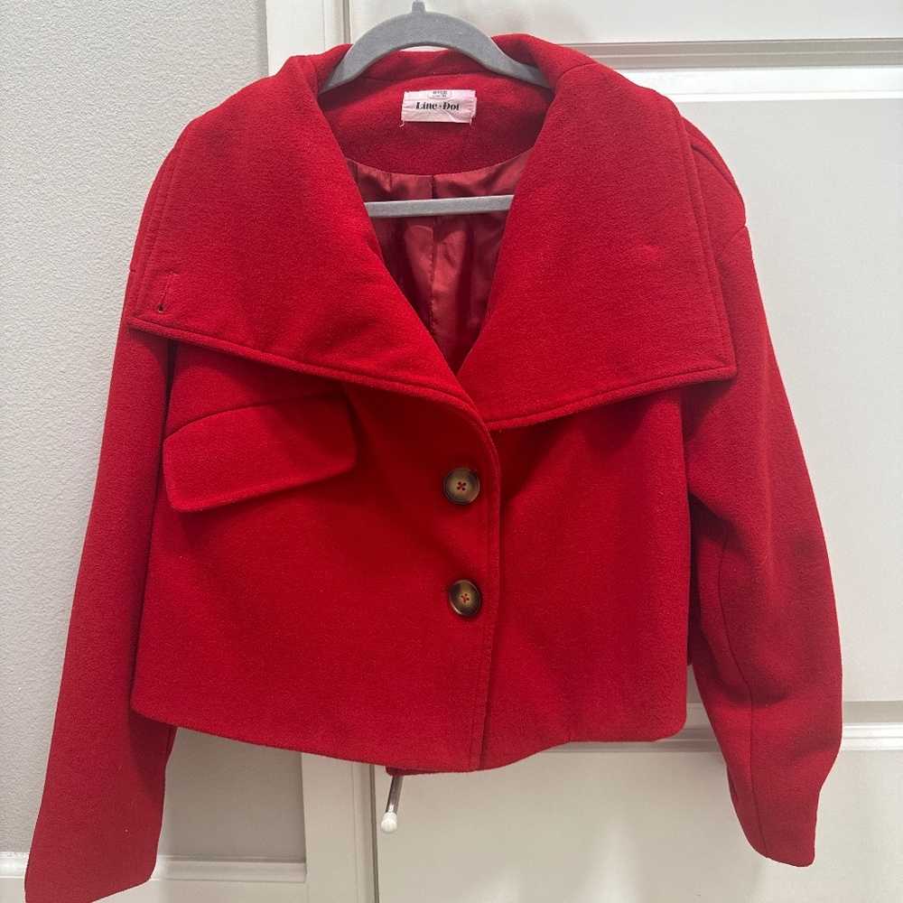 Red Coat - 2 Button Front Flap W/Front Pocket - image 1